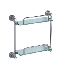 Double tier glass shelf , bathroom accessories / wall mounted glass holder